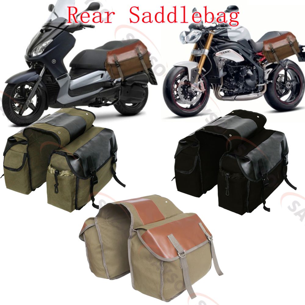 Motorcycle Gear Backpack - Alforje traseiro de couro de lona